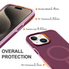 For iPhone 15 Plus Shockproof MagSafe Armor PC Hybrid TPU Phone Case(Wine Red+Light Pink)