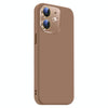 For iPhone 12 Nano Lens Cover Liquid Silicone Phone Case(Desert Gold)
