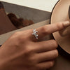 SCR1046 S925 Sterling Silver Platinum-plated Romantic Star and Moon Ring(6)