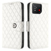 For Asus ROG Phone 8 Rhombic Texture Flip Leather Phone Case with Lanyard(White)