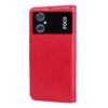 For Xiaomi Poco M4 5G/Poco M5/Redmi Note 11R Rose Embossed Flip PU Leather Phone Case(Red)