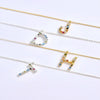 S925 Sterling Silver 26 Engligh Letters Colorful Zircon Women Nacklace Jewelry, Style:J(Silver)
