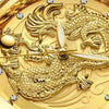 FNGEEN S666 Waterproof Luminous Watch Quartz Ultra-Thin Dragon Or Phoenix Pattern Couple Watch(Between Gold White Surface)