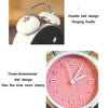 4 Inch Bedroom Bedside Stereo Digital Silent Alarm Clock With Light(White Shell Pink Surface)