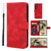 For Samsung Galaxy S25 Ultra 5G Skin Feel Geometric Lines Leather Phone Case(Red)