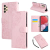 For Samsung Galaxy A13 4G / 5G Rose Flower Embossed 3-Card Slots Leather Phone Case(Pink)