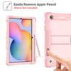 For Samsung Galaxy Tab S6 Lite Silicone + PC Shockproof Protective Case with Holder(Rose Gold)