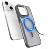For iPhone 15 Plus / 14 Plus Metal Bracket MagSafe Magnetic Phone Case(Grey)