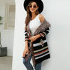 Geometric Jacquard Long Sweater Jacket Tassel Hooded Knit Cardigan, Size: S(Red)