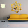 Home Crystal Acrylic Quartz Mirror Clock Jewelry Clock Petal Pattern Clock(Gold)