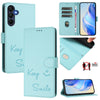For Samsung Galaxy A26 5G Smile Embossing RFID Leather Phone Case(Mint Green)