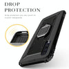 For Galaxy A30s Carbon Fiber Protective Case with 360 Degree Rotating Ring Holder(Red)