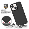For iPhone 13 Shockproof MagSafe Armor PC Hybrid TPU Phone Case(Black)