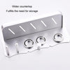 Wall Mounted Hair Dryer Holder Hole-Free Bathroom Space Aluminum Multifunctional Shelf, Style: Large Silver