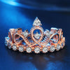 Princess Queen Crown-shaped Rose Gold Plated Zircon Ring, US Size: 10, Diameter: 19.8mm , Perimeter: 62.1mm(Rose Gold)