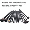 15 PCS / Set Black Makeup Brush Set Loose Powder Brush Makeup Tool