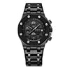 OCHSTIN 6100D Multifunctional Quartz Waterproof Luminous Steel Strap Men Watch(Black 01)