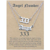 2 In 1 Angel Lucky Numbers Layered Necklace Set Women Collarbone Chain Jewelry, Style: Angel+3 Silver