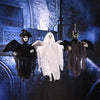 Flying Hanging Ghost Scary Sound and Moving for Halloween Decorations (White)