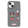 For iPhone 13 Skin Feeling Jelly TPU Hybrid PC Phone Case(Baseball Brown Dog Black)