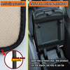 Car Center Console Cover Mat Fiber Leather Embossed Double Line Armrest Cover 32x19cm(Black and Red)