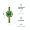 BS Bee Sister FA1698 Ladies Simple Temperament Retro Malachite Texture Small Green Watch(Gold)