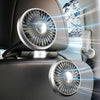 Car Double-head Hose Seat Fan with Light(Black)