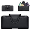 NUOKU 5.5-6.7 Inch Dual Phone Belt Clip Carrying Pouch Litchi Texture Leather Phone Case(Black)