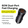 Baseus CCJDZ-MU 60W Dual USB Fast Charging Car Charger(Dark Grey)