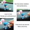 In Car Ornament Lovely Kissing Couple Doll, Colour:Gray Couple + Gray Balloon + Blue Pink White Balloon