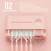 M01 Ultraviolet Sterilization Electric Toothbrush Sterilization Rack Drying Toothbrush Sterilizer, Style:Squeeze Toothpaste Box Set(Pink)