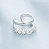 S925 Sterling Silver Zircon Double Layer Single Ear Bone Clip Earrings(BSE964)