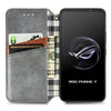 For ASUS ROG Phone 7 Cubic Grid Pressed Magnetic Leather Phone Case(Grey)