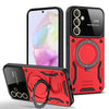 For Samsung Galaxy A35 5G Large Window MagSafe Holder Phone Case(Red)