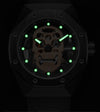 BAOGELA 1902 Skull Luminous Dial Silicone Strap Quartz Watch For Men(Black)