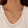 OPK GX2422 Stainless Steel Quadrangle Pendant Temperament Necklace