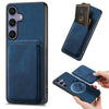 For Samsung Galaxy S25 5G Retro Leather Card Bag Magnetic Phone Case(Blue)