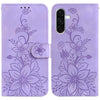 For Samsung Galaxy A36 5G / A56 5G Lily Embossed Leather Phone Case(Purple)