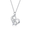 S925 Sterling Silver Heart To Heart Women Nacklace Jewelry