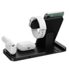 4-in-1 Foldable Desktop Mobile Phone Watch Earphones Wireless Charger(White)