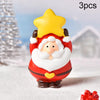 3pcs Christmas Lovely Micro Landscape Snow Ornament Decorative Accessories, Style: No.20 Holding Star Elderly