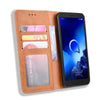 For Alcatel 1V (2019) with Fingerprint Hole Magnetic Buckle Retro Crazy Horse Texture Horizontal Flip Leather Case with Holder & Card Slots & Photo Frame(Brown)