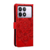 For Xiaomi Redmi K70 Sun Mandala Embossing Pattern Phone Leather Case(Red)