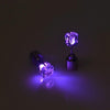 1 Pair Fashion LED Earrings Glowing Light Up Diamond Earring Stud(Purple)