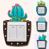Luminous Three-dimensional Cactus Switch Sticker Socket Panel Cover Decor, Style: Rabbit