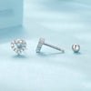 S925 Sterling Silver Threaded Heart Zircon Earrings(SCE1727)