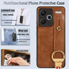 For Xiaomi Redmi Note 13 Pro+ Wristband Leather Back Phone Case(Brown)