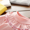 Spring Girls Solid Color Lace Round Neck Bottoming Shirt Children Clothing, Height:130cm(White)