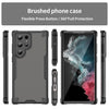 For Samsung Galaxy S22 Ultra 5G Armor Glaze PC Hybrid TPU Phone Case(Black)