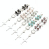 10MM Glass Pearl Beaded Bracelet with Torus, Color: Black